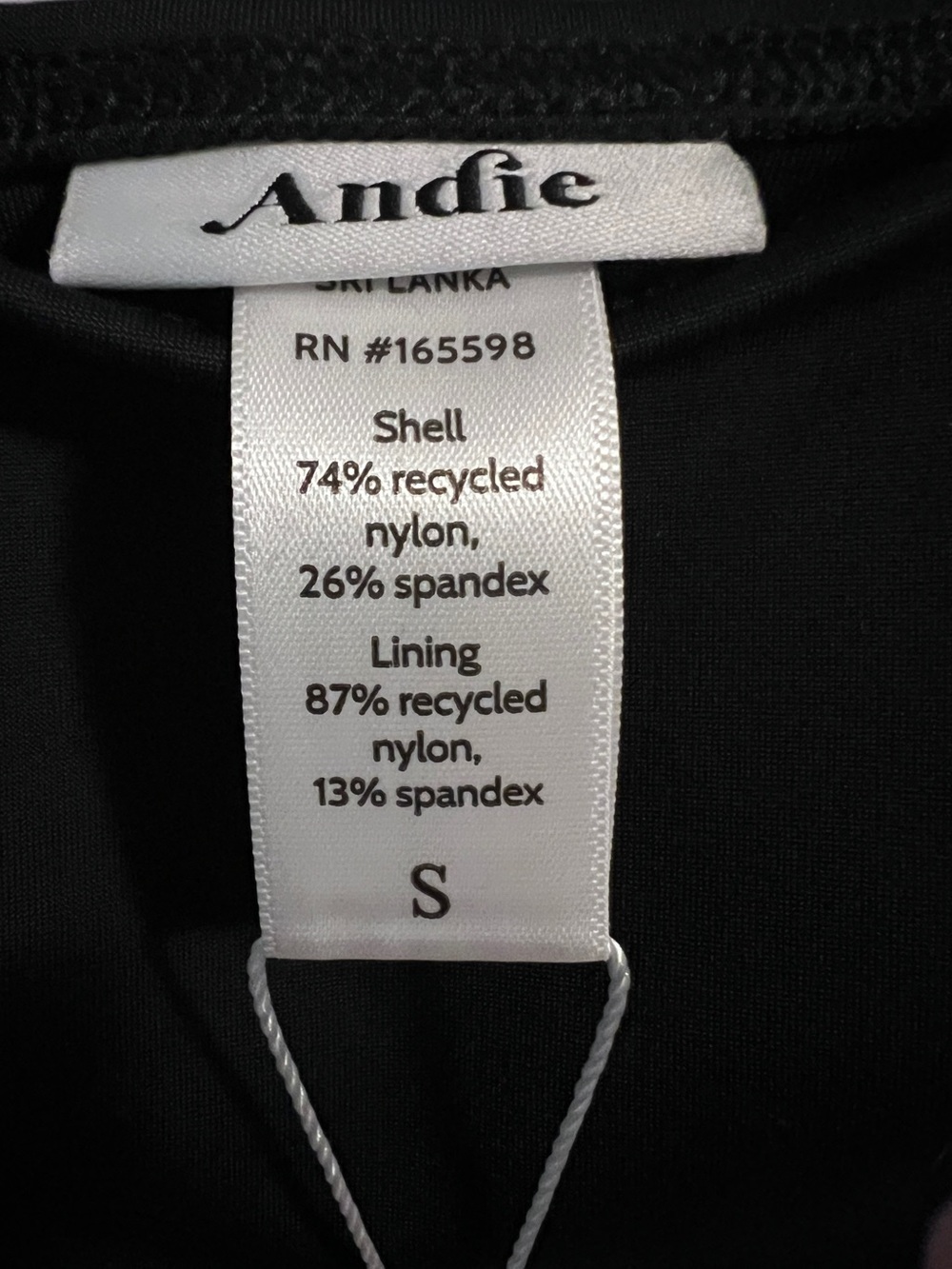 Andie Swim Amalfi One Piece Swimsuit Black Size Small Sustainable Fabrics New WT - Picture 7 of 10